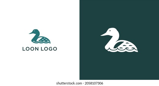 Simple Loon Logo Designs (swim And Fly)