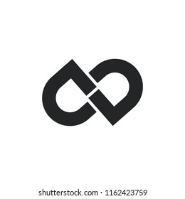 simple loop lines abstract logo vector