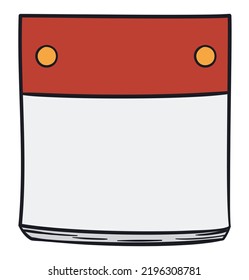 Simple loose-leaf calendar with blank space in flat colors and cartoon style.