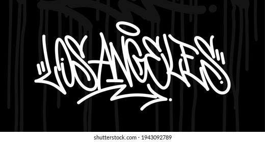 Simple Los Angeles Abstract Hip Hop Urban Hand Written Graffiti Style Vector Illustration Art