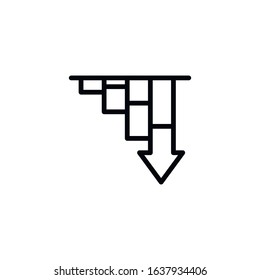 Simple loss line icon. Stroke pictogram. Vector illustration isolated on a white background. Premium quality symbol. Vector sign for mobile app and web sites.