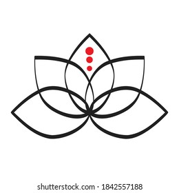 Simple lotos illustration. Yoga symbol tatoo emblem. 