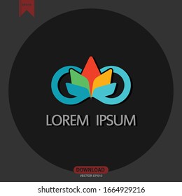 Diseño de ilustraciones vectoriales del logotipo conceptual abstracto simple de Lotus