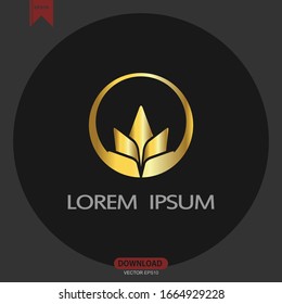 Diseño de ilustraciones vectoriales del logotipo conceptual abstracto simple de Lotus