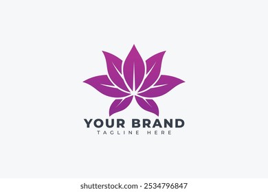 Simple Lotus Flower Logo Design Template