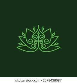 simple lotus flower logo for icon or symbol