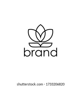 simple lotus flower outline logo