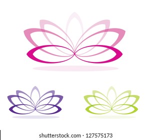 Simple lotus flowers in vector format.