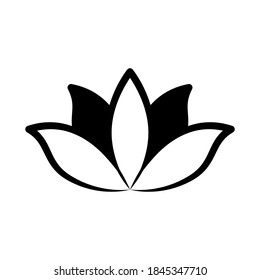 Simple lotus icon. Stroke pictogram. Vector illustration isolated on a white background. Premium quality symbol. Vector sign for mobile app and web sites.