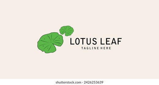 Simple lotus leaf logo design with unique concept| premium vector