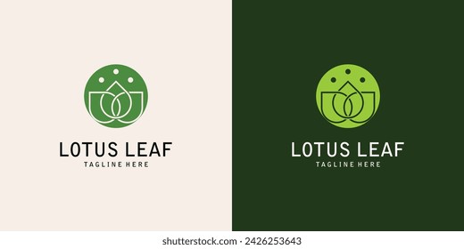 Diseño simple del logotipo de la hoja de loto con concepto único| vector premium