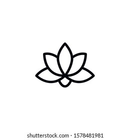 Simple lotus line icon. Stroke pictogram. Vector illustration isolated on a white background. Premium quality symbol. Vector sign for mobile app and web sites.