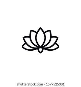 Simple lotus line icon. Stroke pictogram. Vector illustration isolated on a white background. Premium quality symbol. Vector sign for mobile app and web sites.