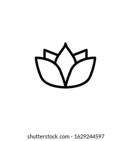 Simple lotus line icon. Stroke pictogram. Vector illustration isolated on a white background. Premium quality symbol. Vector sign for mobile app and web sites.