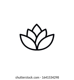 Simple lotus line icon. Stroke pictogram. Vector illustration isolated on a white background. Premium quality symbol. Vector sign for mobile app and web sites.