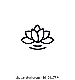 Simple lotus line icon. Stroke pictogram. Vector illustration isolated on a white background. Premium quality symbol. Vector sign for mobile app and web sites.
