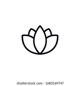 Einfaches Lotus-Zeilensymbol. Piktogramm anheben. Vektorillustration einzeln auf weißem Hintergrund. Qualitätszeichen von Premium. Vektorillustration-Zeichen für mobile App und Webseiten.