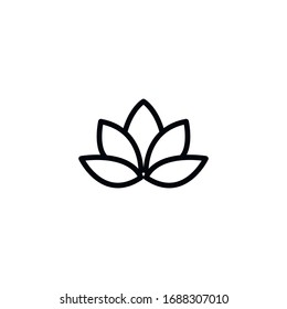 Simple lotus line icon. Stroke pictogram. Vector illustration isolated on a white background. Premium quality symbol. Vector sign for mobile app and web sites.