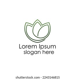 simple lotus logo design vector, nature logo inspiration