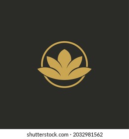 el logo de loto simple dentro de un círculo. ilustración vectorial para logotipo o icono