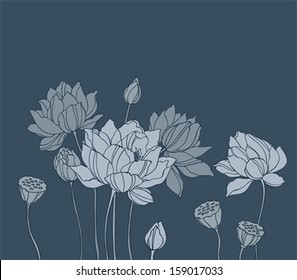 Simple lotus on dark background