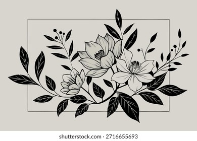 Simple lotus outline drawing for clean modern floral artwork