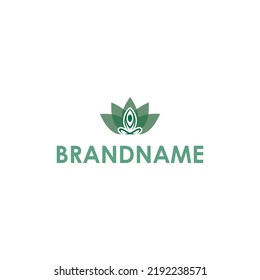 einfaches Lotus und Yoga-Logo, Vektorgrafik