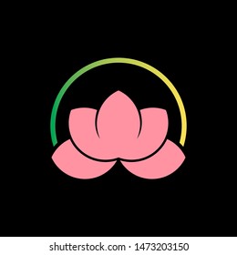 simple lotus yoga vector logo