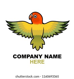 Simple love bird vector logo