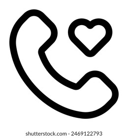 Simple Love Call icon. The icon can be used for websites, print templates, presentation templates, illustrations, etc