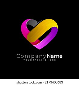 Simple love care logo template, medical logos