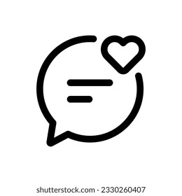 Simple Love Chat icon. The icon can be used for websites, print templates, presentation templates, illustrations, etc
