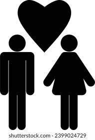 simple love couple icon design
