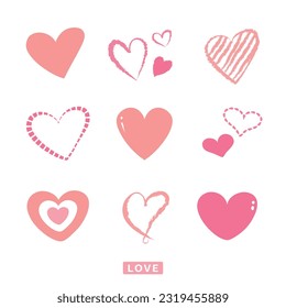 simple love and heart element vector