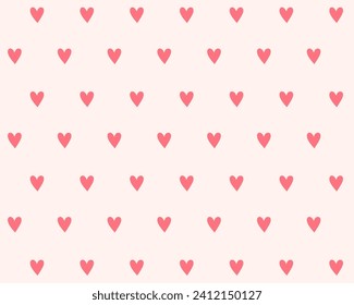 simple love heart pattern backdrop for textile fabric print vector
