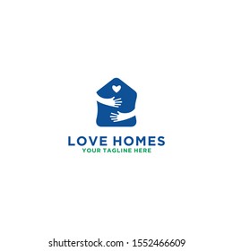 Simple love home logo vector design