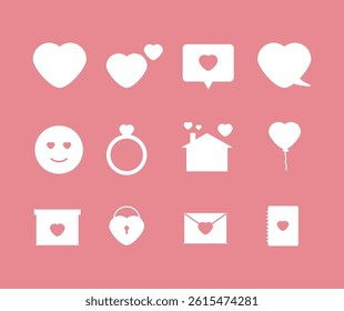 simple love icon collection design