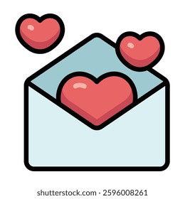 Simple Love Letter colorful icon. The icon can be used for websites, print templates, presentation templates, illustrations, etc	