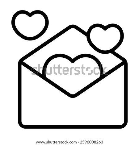 Simple Love Letter icon. The icon can be used for websites, print templates, presentation templates, illustrations, etc	