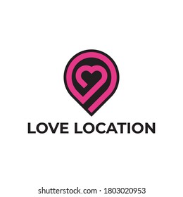 simple love location logo vector