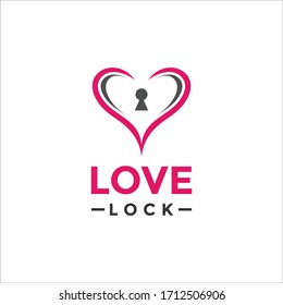 simple love and lock logo