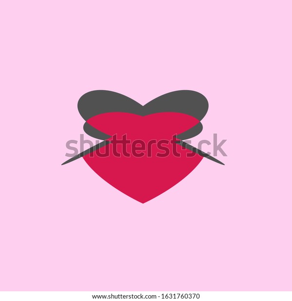 simple love\
logos illustration with pink\
background