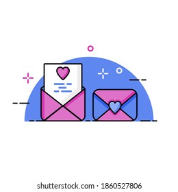 Simple love message illustration. Easy to edit with vector file. Can use for all your graphic design content. Especially about romance.