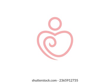 simple love mom health care logo design