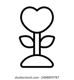 Simple Love Plant icon. The icon can be used for websites, print templates, presentation templates, illustrations, etc