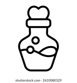 Simple Love Potion glyph icon. The icon can be used for websites, print templates, presentation templates, illustrations, etc	