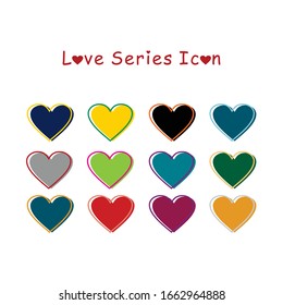 Simple love series icon set