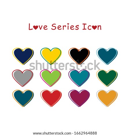 Simple love series icon set