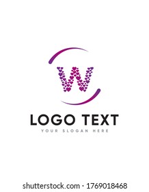 Eine einfache Liebesbriefe Typ W Logo Vorlage, Vector Logo und Firmenidentität 
