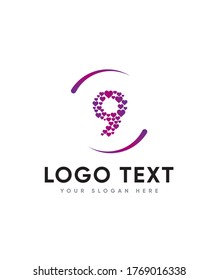 Un sencillo estilo de amor número 9 plantilla de logotipo, logotipo vector para identidad empresarial y de empresa 